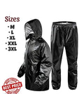 Polyester Full Sleeves Rainsuit Set for Men (Black, M)